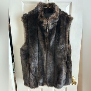 Faux fur double sided winter vest